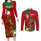 platypus-lover-couples-matching-long-sleeve-bodycon-dress-and-long-sleeve-button-shirt-australia-merry-christmas-aboriginal