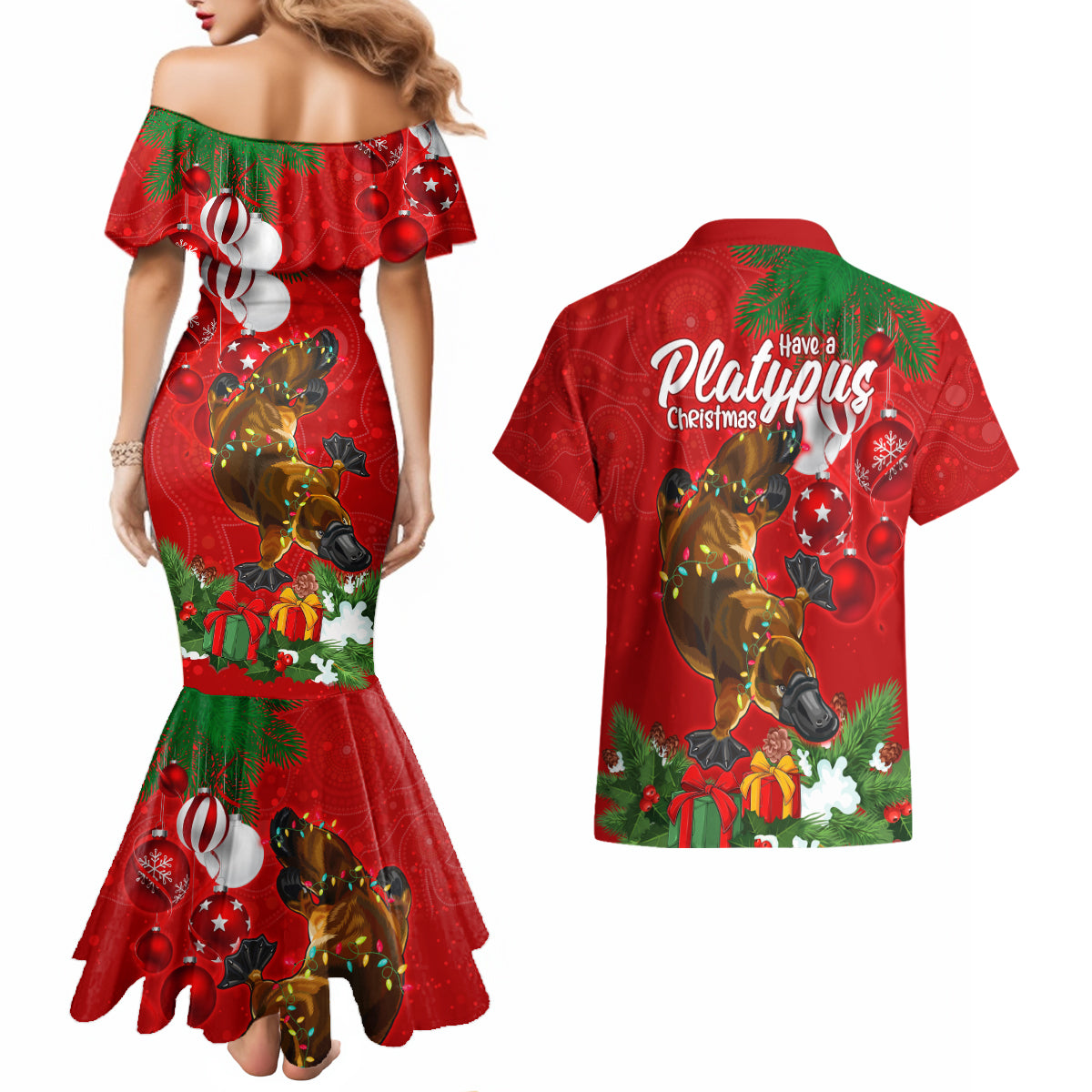 platypus-lover-couples-matching-mermaid-dress-and-hawaiian-shirt-australia-merry-christmas-aboriginal