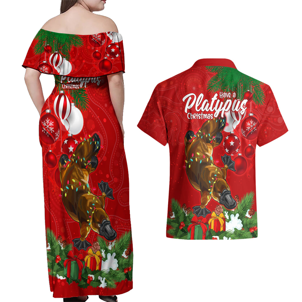 platypus-lover-couples-matching-off-shoulder-maxi-dress-and-hawaiian-shirt-australia-merry-christmas-aboriginal