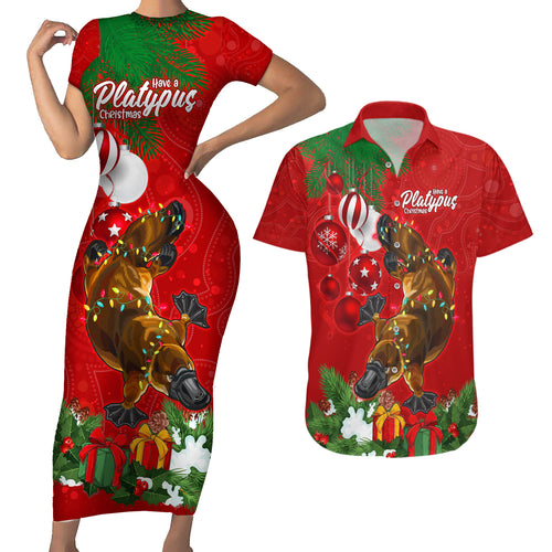 platypus-lover-couples-matching-short-sleeve-bodycon-dress-and-hawaiian-shirt-australia-merry-christmas-aboriginal