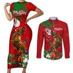 platypus-lover-couples-matching-short-sleeve-bodycon-dress-and-long-sleeve-button-shirt-australia-merry-christmas-aboriginal