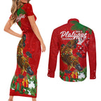 platypus-lover-couples-matching-short-sleeve-bodycon-dress-and-long-sleeve-button-shirt-australia-merry-christmas-aboriginal