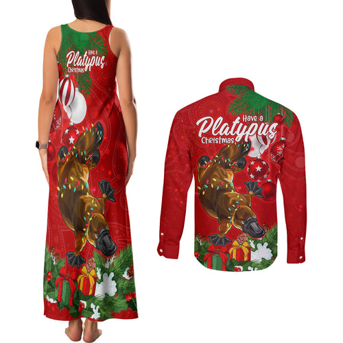 platypus-lover-couples-matching-tank-maxi-dress-and-long-sleeve-button-shirt-australia-merry-christmas-aboriginal