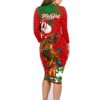 platypus-lover-family-matching-long-sleeve-bodycon-dress-and-hawaiian-shirt-australia-merry-christmas-aboriginal