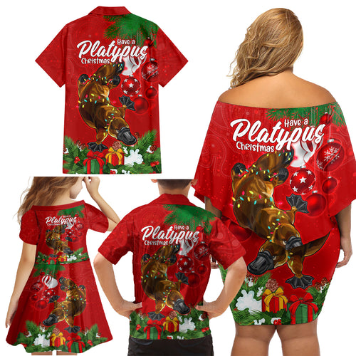 platypus-lover-family-matching-off-shoulder-short-dress-and-hawaiian-shirt-australia-merry-christmas-aboriginal