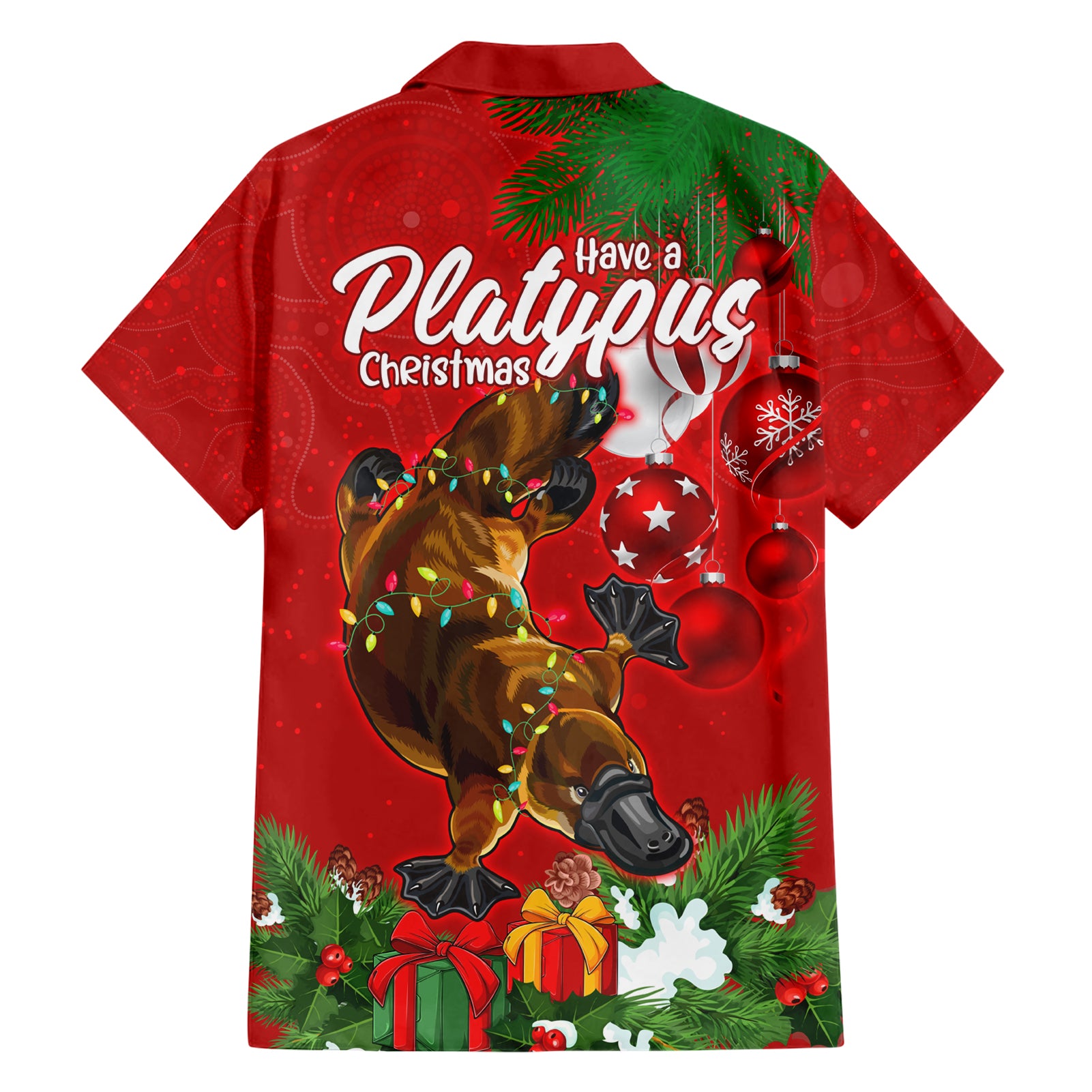 platypus-lover-family-matching-short-sleeve-bodycon-dress-and-hawaiian-shirt-australia-merry-christmas-aboriginal