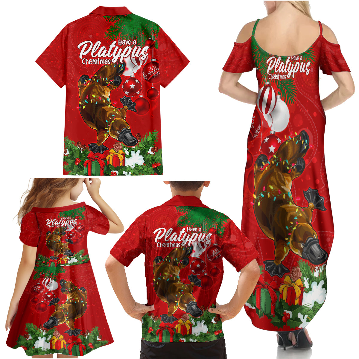 platypus-lover-family-matching-summer-maxi-dress-and-hawaiian-shirt-australia-merry-christmas-aboriginal