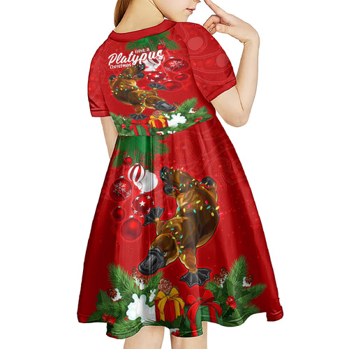 platypus-lover-kid-short-sleeve-dress-australia-merry-christmas-aboriginal