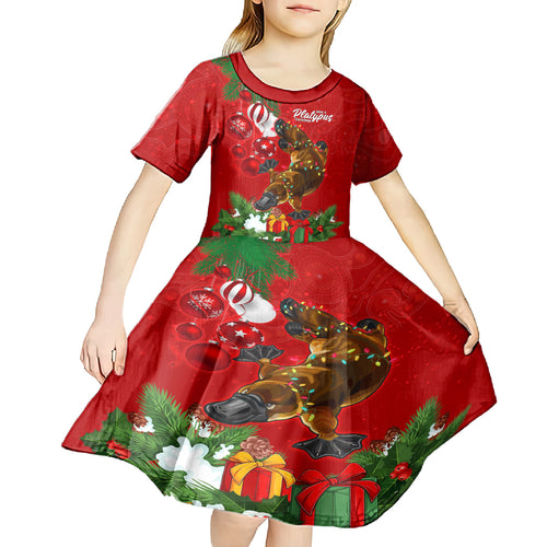 platypus-lover-kid-short-sleeve-dress-australia-merry-christmas-aboriginal