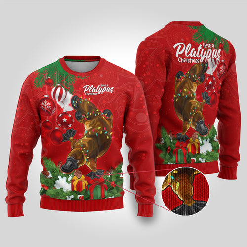 platypus-lover-ugly-christmas-sweater-australia-merry-christmas-aboriginal