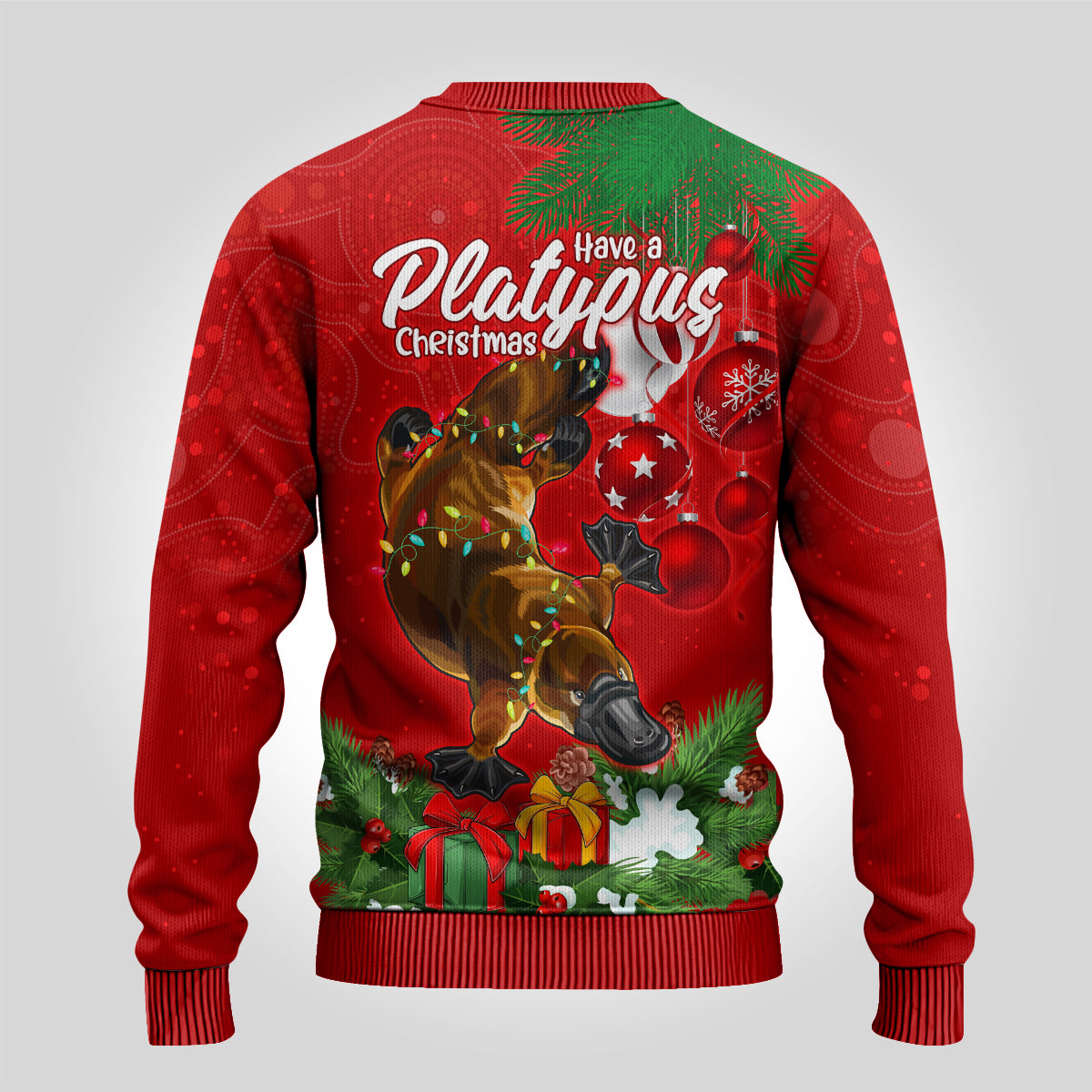 platypus-lover-ugly-christmas-sweater-australia-merry-christmas-aboriginal