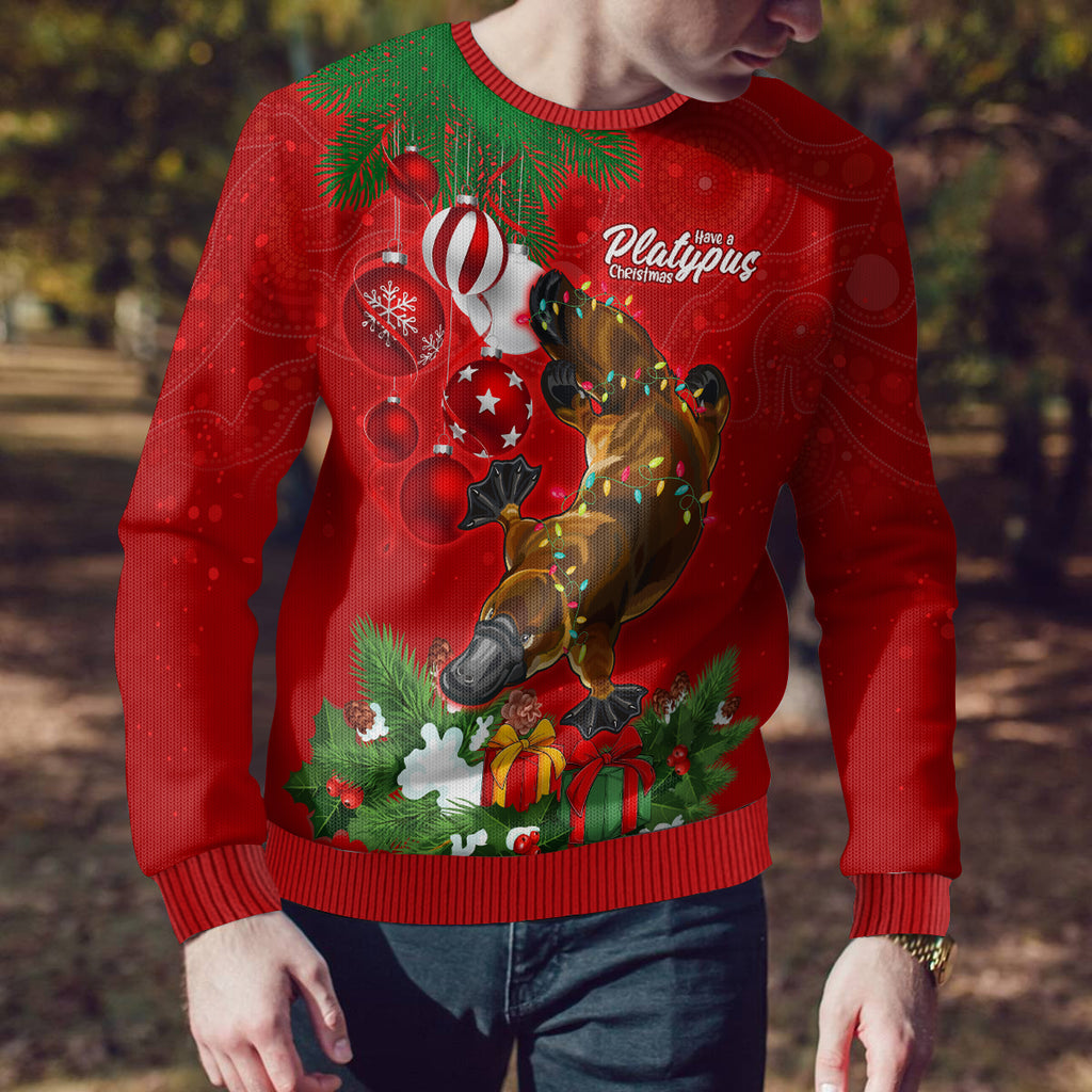 platypus-lover-ugly-christmas-sweater-australia-merry-christmas-aboriginal