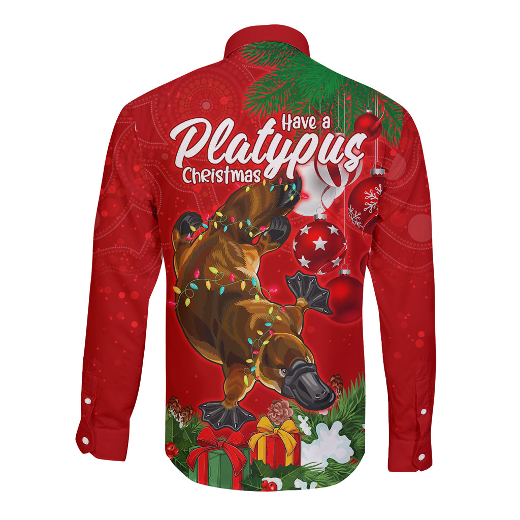 platypus-lover-long-sleeve-button-shirt-australia-merry-christmas-aboriginal