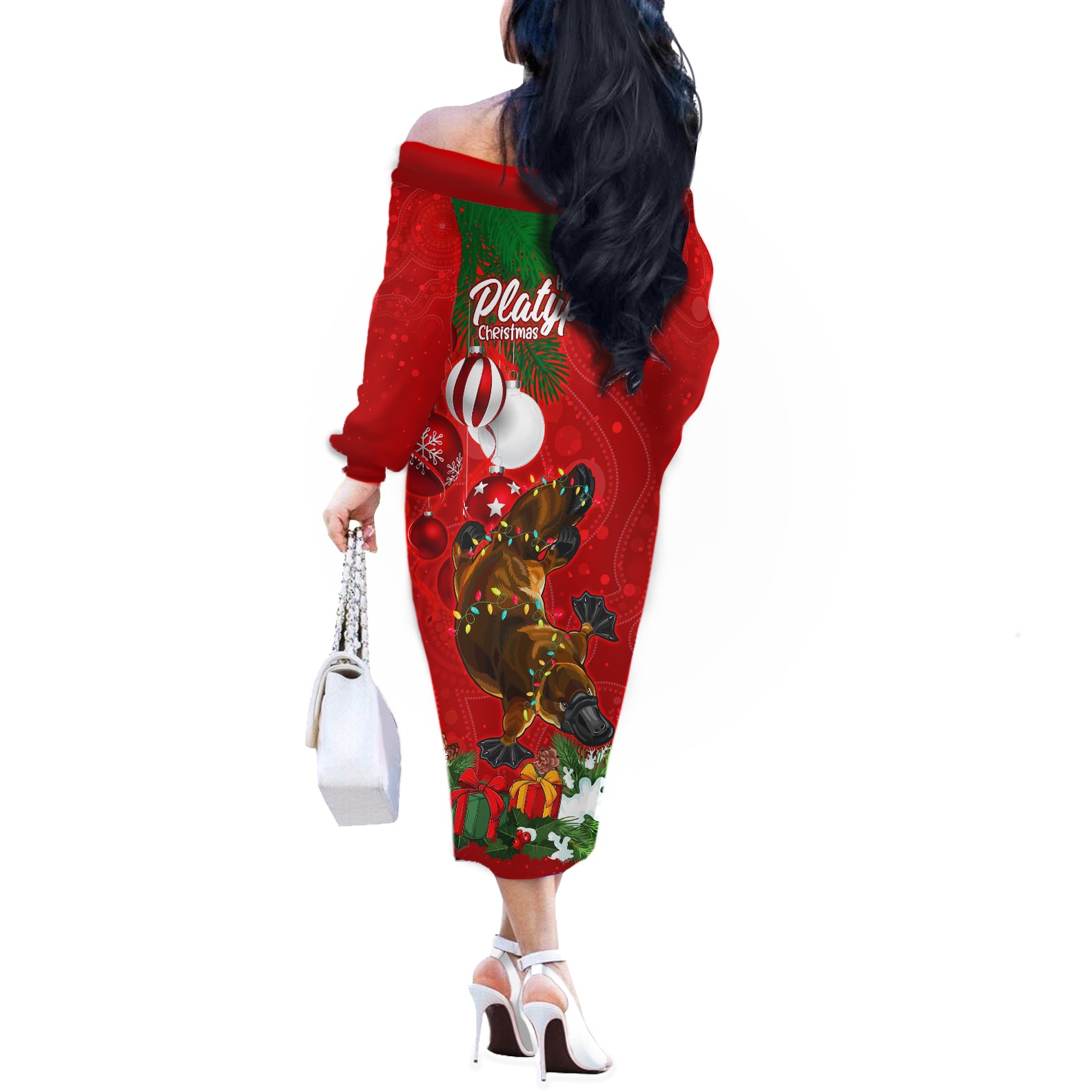 platypus-lover-off-the-shoulder-long-sleeve-dress-australia-merry-christmas-aboriginal