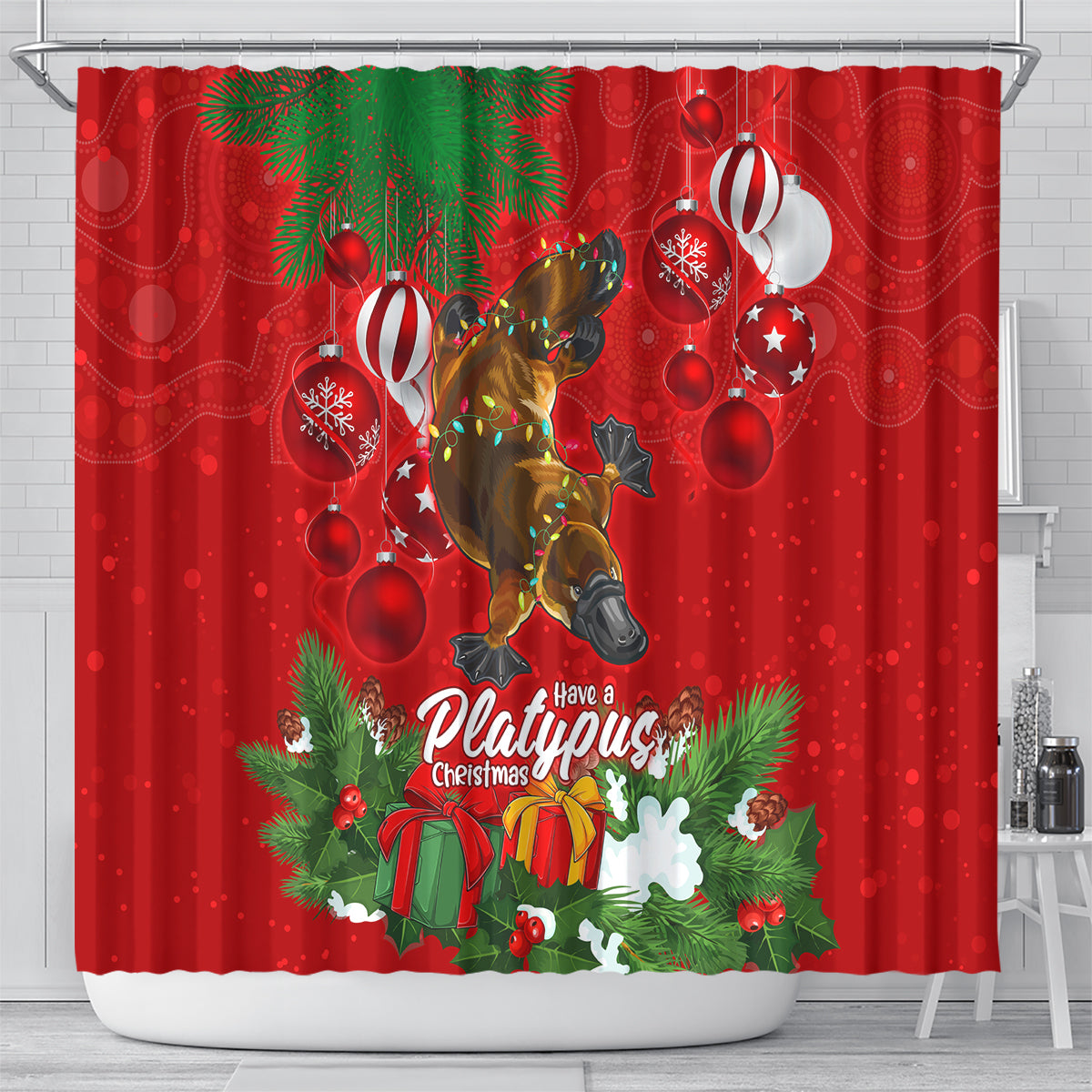 platypus-lover-shower-curtain-australia-merry-christmas-aboriginal