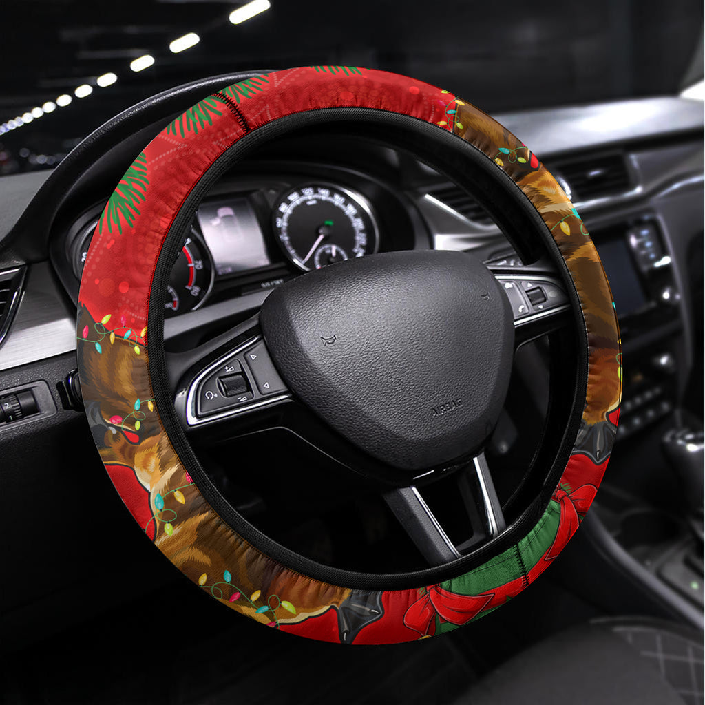 Platypus Lover Steering Wheel Cover Australia Merry Christmas Aboriginal