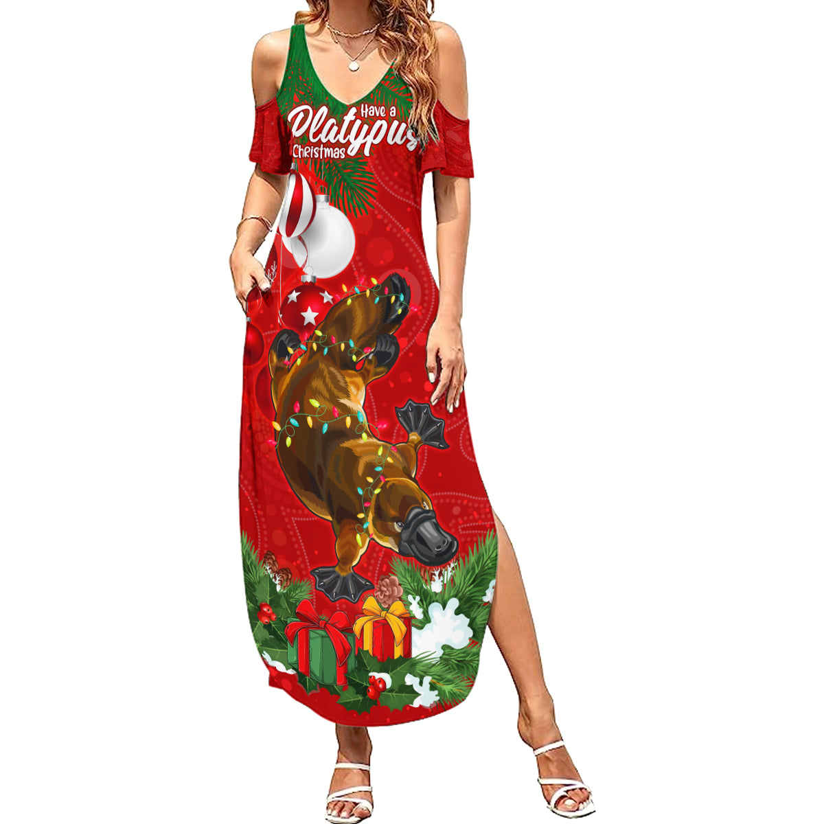 platypus-lover-summer-maxi-dress-australia-merry-christmas-aboriginal