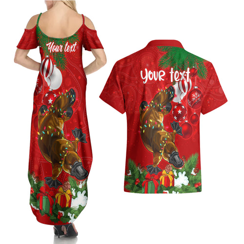personalised-platypus-lover-couples-matching-summer-maxi-dress-and-hawaiian-shirt-australia-merry-christmas-aboriginal