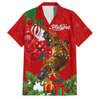 personalised-platypus-lover-family-matching-off-shoulder-short-dress-and-hawaiian-shirt-australia-merry-christmas-aboriginal