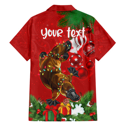 personalised-platypus-lover-family-matching-off-shoulder-short-dress-and-hawaiian-shirt-australia-merry-christmas-aboriginal