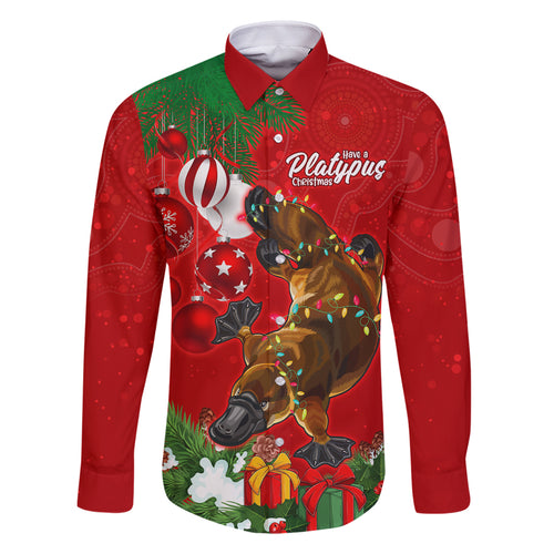personalised-platypus-lover-family-matching-off-shoulder-short-dress-and-hawaiian-shirt-australia-merry-christmas-aboriginal