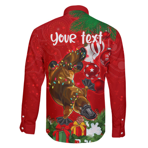 personalised-platypus-lover-family-matching-off-shoulder-short-dress-and-hawaiian-shirt-australia-merry-christmas-aboriginal