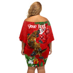 personalised-platypus-lover-family-matching-off-shoulder-short-dress-and-hawaiian-shirt-australia-merry-christmas-aboriginal