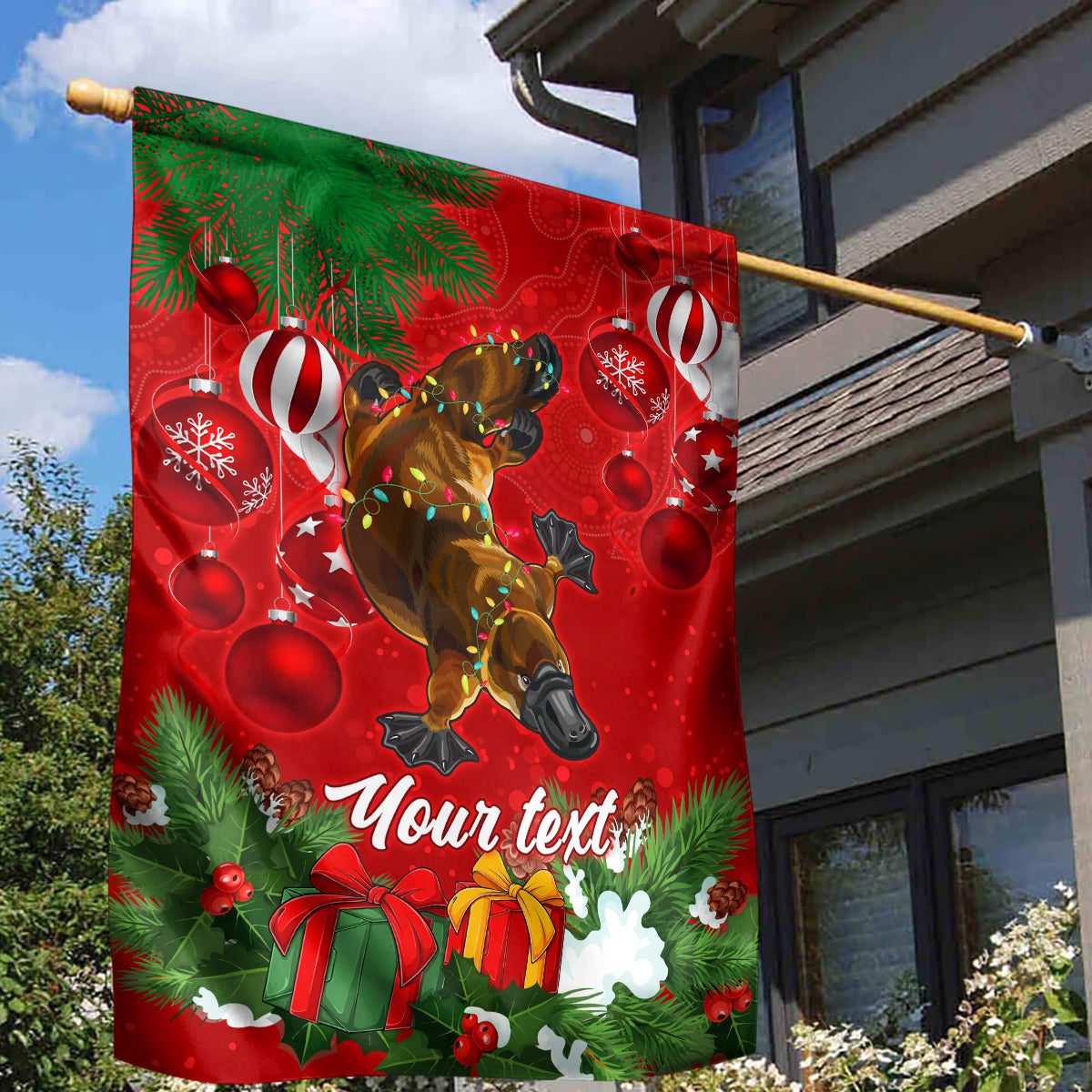 personalised-platypus-lover-garden-flag-australia-merry-christmas-aboriginal