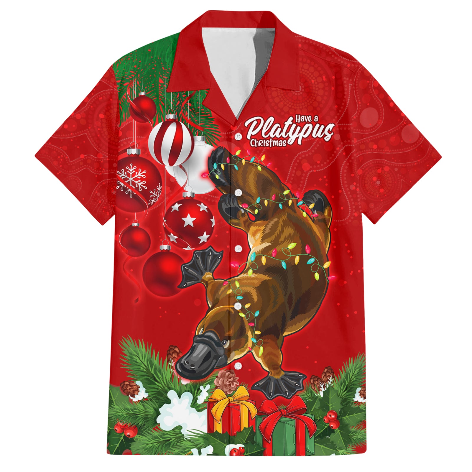 personalised-platypus-lover-hawaiian-shirt-australia-merry-christmas-aboriginal