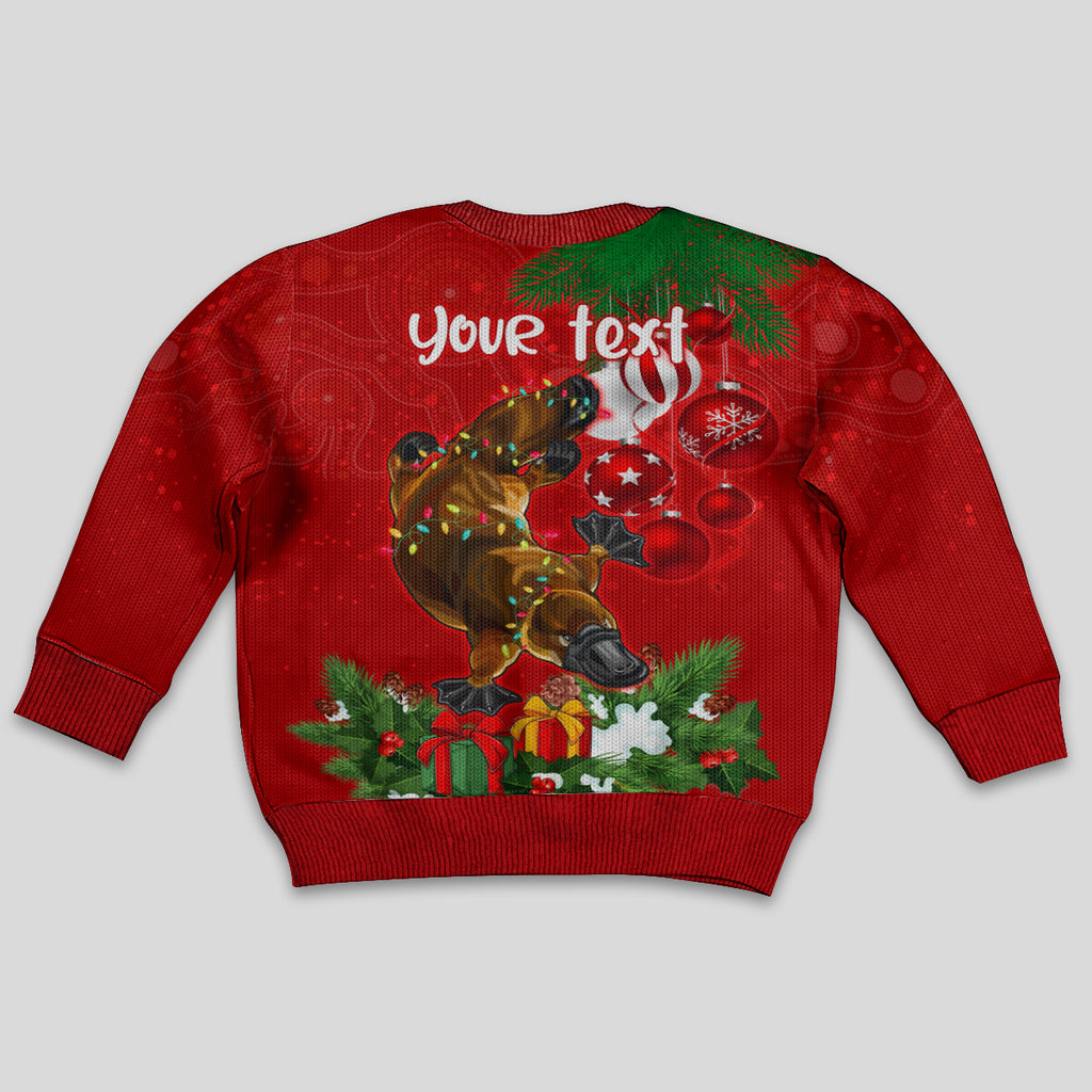 personalised-platypus-lover-kid-ugly-christmas-sweater-australia-merry-christmas-aboriginal