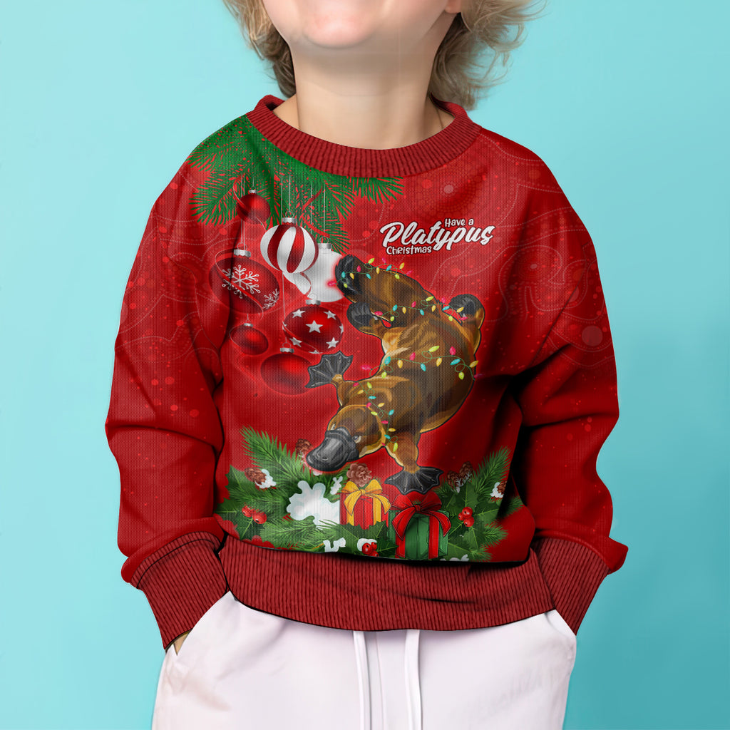 personalised-platypus-lover-kid-ugly-christmas-sweater-australia-merry-christmas-aboriginal