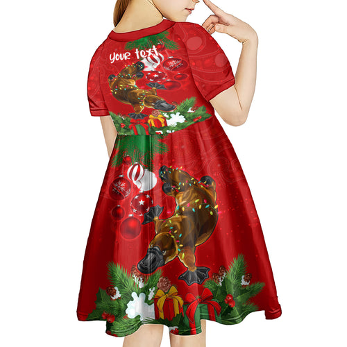 personalised-platypus-lover-kid-short-sleeve-dress-australia-merry-christmas-aboriginal