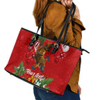 personalised-platypus-lover-leather-tote-bag-australia-merry-christmas-aboriginal