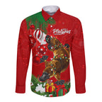 personalised-platypus-lover-long-sleeve-button-shirt-australia-merry-christmas-aboriginal