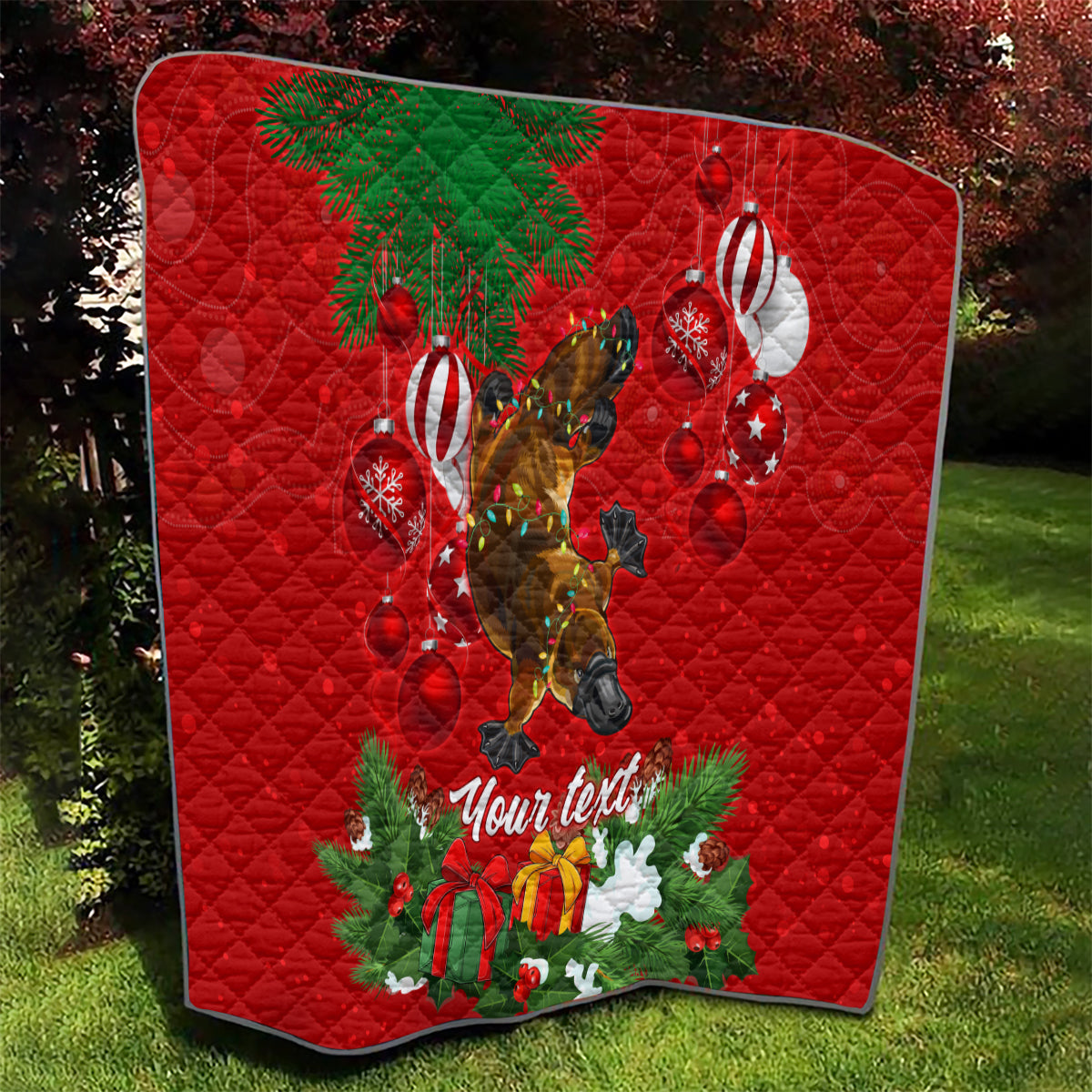 personalised-platypus-lover-quilt-australia-merry-christmas-aboriginal