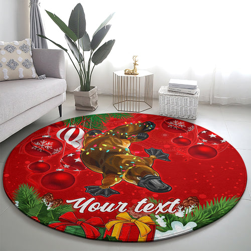 personalised-platypus-lover-round-carpet-australia-merry-christmas-aboriginal
