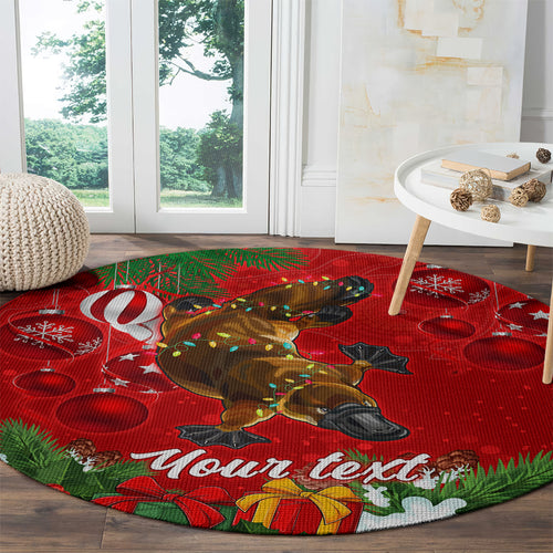 personalised-platypus-lover-round-carpet-australia-merry-christmas-aboriginal