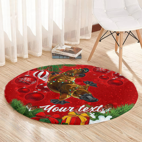 personalised-platypus-lover-round-carpet-australia-merry-christmas-aboriginal
