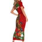 personalised-platypus-lover-short-sleeve-bodycon-dress-australia-merry-christmas-aboriginal
