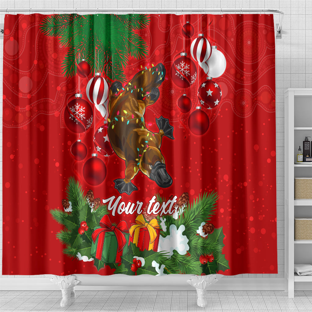 personalised-platypus-lover-shower-curtain-australia-merry-christmas-aboriginal