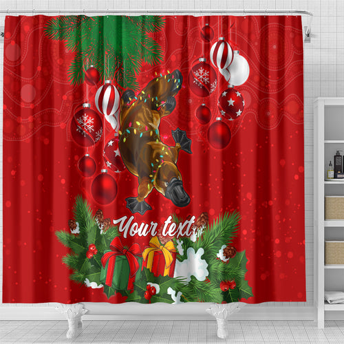 personalised-platypus-lover-shower-curtain-australia-merry-christmas-aboriginal