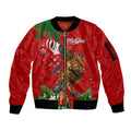 personalised-platypus-lover-sleeve-zip-bomber-jacket-australia-merry-christmas-aboriginal