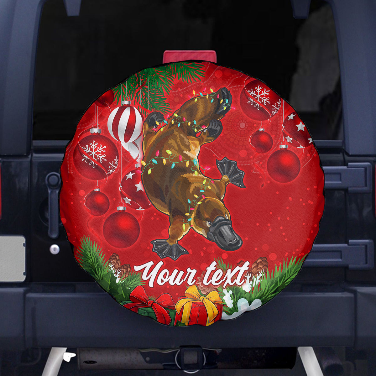 personalised-platypus-lover-spare-tire-cover-australia-merry-christmas-aboriginal