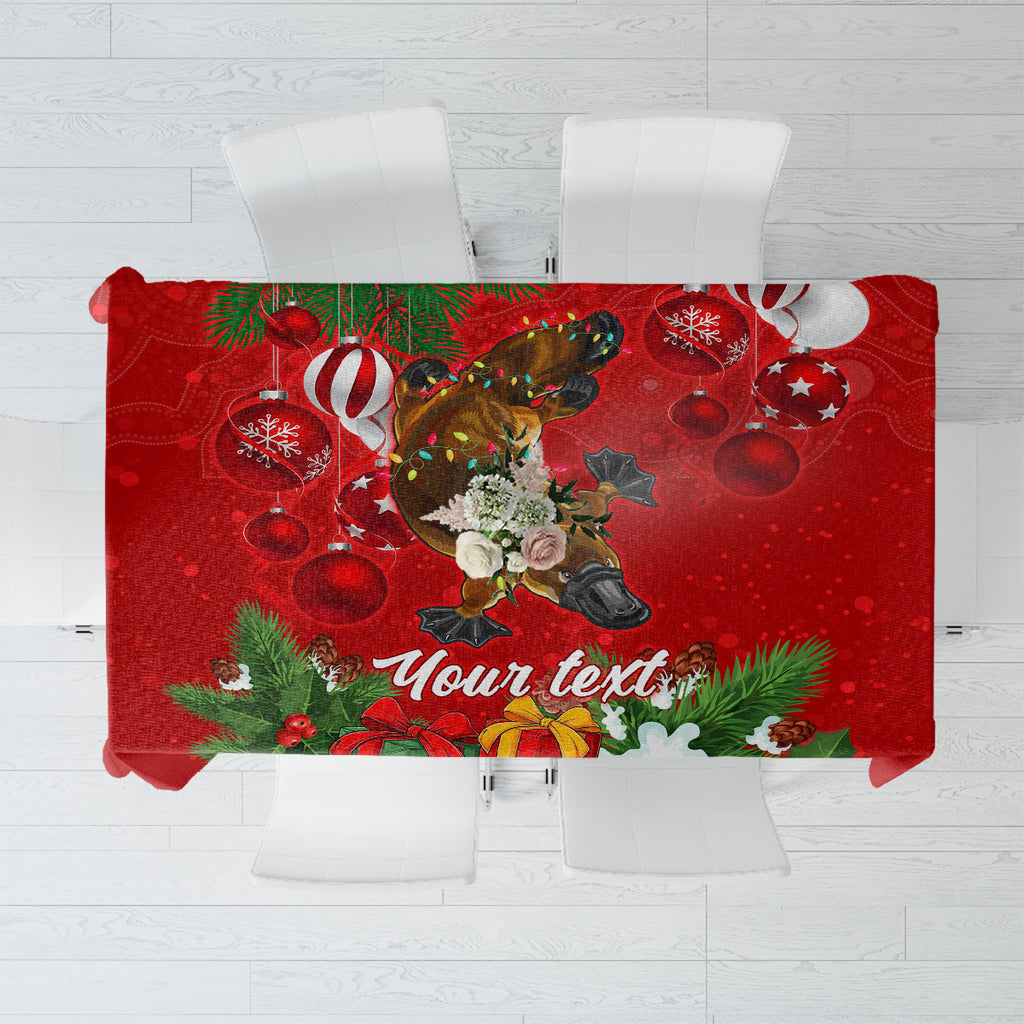 Personalised Platypus Lover Tablecloth Australia Merry Christmas Aboriginal LT9