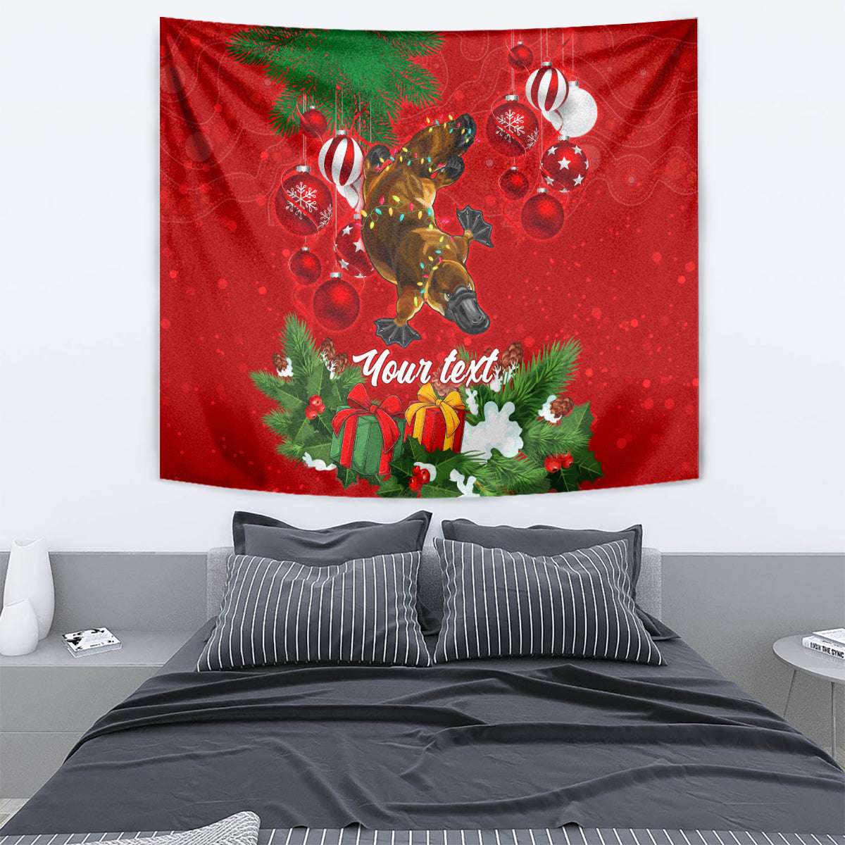 personalised-platypus-lover-tapestry-australia-merry-christmas-aboriginal