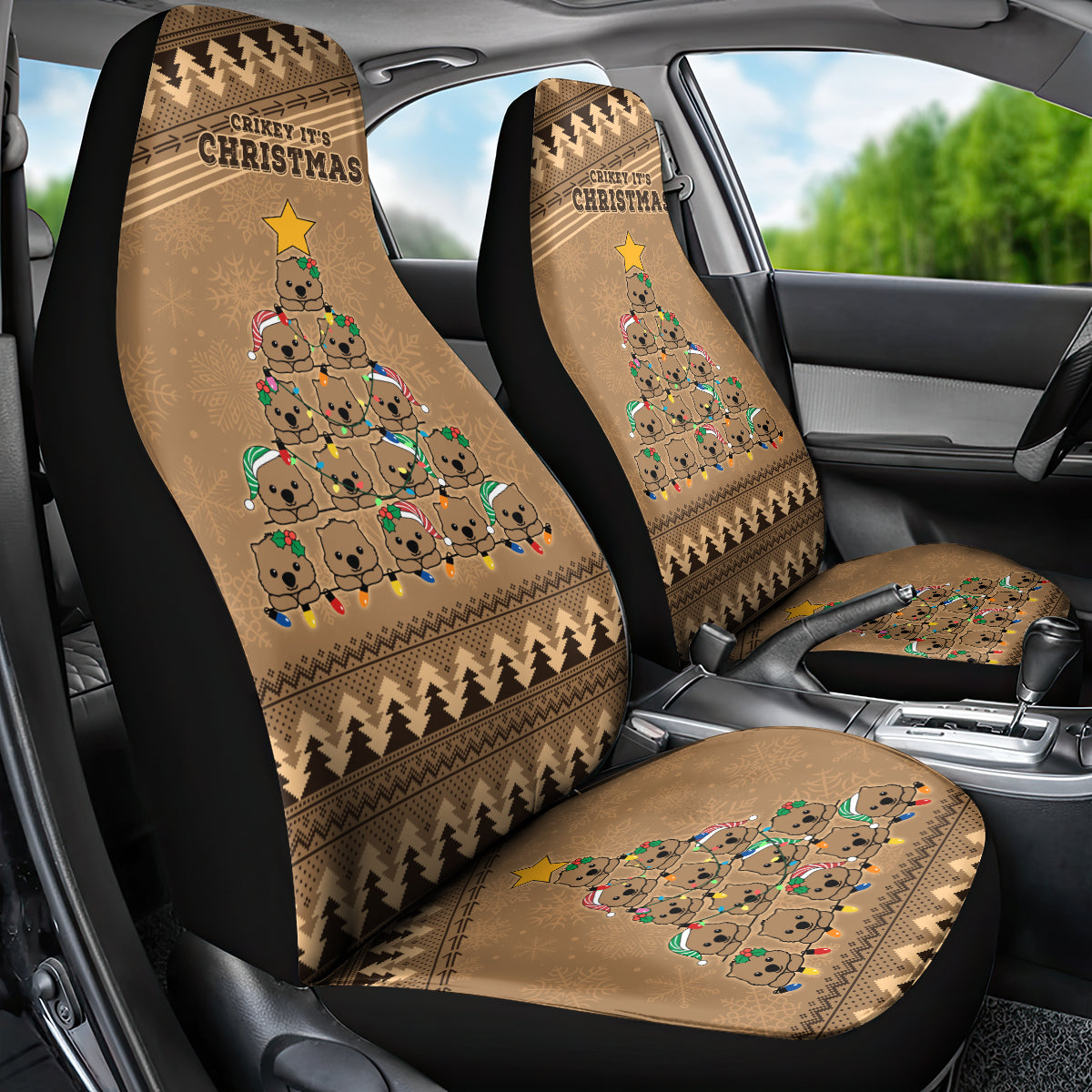 wombat-christmas-tree-car-seat-cover-australia-merry-xmas-simple-style