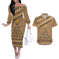 wombat-christmas-tree-couples-matching-off-the-shoulder-long-sleeve-dress-and-hawaiian-shirt-australia-merry-xmas-simple-style