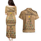 wombat-christmas-tree-couples-matching-puletasi-dress-and-hawaiian-shirt-australia-merry-xmas-simple-style
