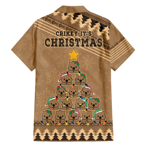 wombat-christmas-tree-family-matching-puletasi-dress-and-hawaiian-shirt-australia-merry-xmas-simple-style