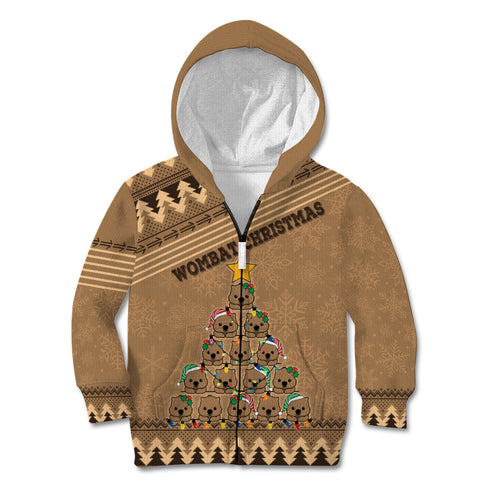 wombat-christmas-tree-kid-hoodie-australia-merry-xmas-simple-style